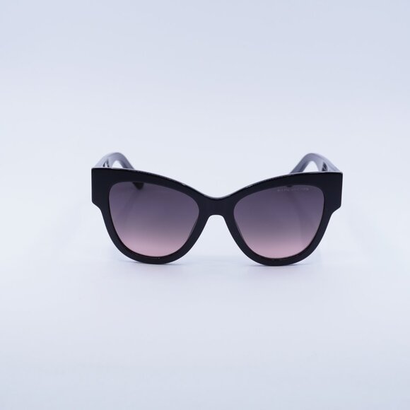Marc Jacobs MARC 697/S 0807 FF Sunglasses Black Cat Eye Frame, Violet Lenses - Picture 2 of 10